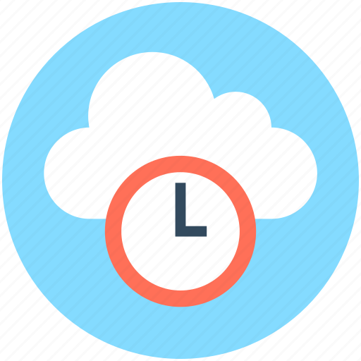 Cloud clock, cloud computing, history, schedule, timer icon - Download on Iconfinder