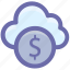 cloud and dollar, cloud currency concept, cloud dollar sign, dollar with cloud, earning concept 