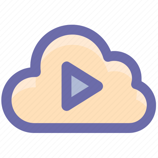 Arrow, buttons, cloud, cloud computing, multimedia, play, round icon icon - Download on Iconfinder