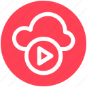 round icon, cloud music, cloud, play, multimedia, music