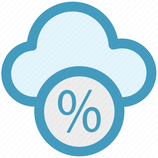 Cloud, cloud computing, networking, percentage, percentage cloud icon - Download on Iconfinder