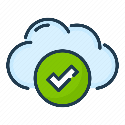 Check, cloud, done, network, service, storage, tick icon - Download on Iconfinder
