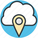 cloud navigation, map pin, online gps, online location, online mapping 
