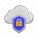 cloud, protection, shield, lock 
