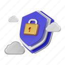 cloud, protection, shield, lock, security 