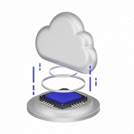 Cloud, cloud computing, cpu, chip, processor, ai 3D illustration - Download on Iconfinder