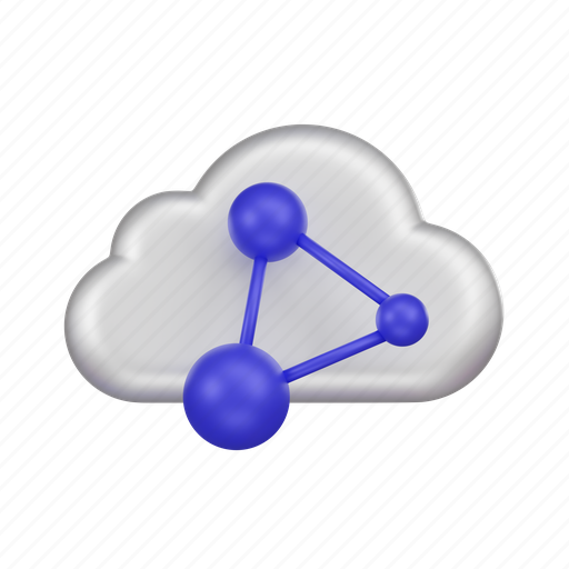 Cloud, share, link, web 3D illustration - Download on Iconfinder