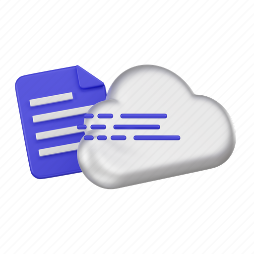 Document, data, migrate, cloud, database 3D illustration - Download on Iconfinder