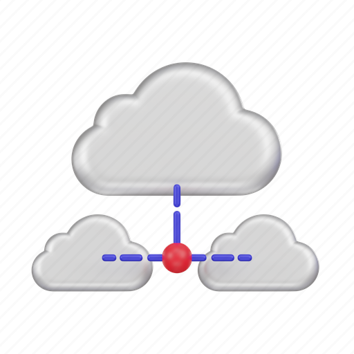 Multi, cloud, connection, network, cloud computing 3D illustration - Download on Iconfinder