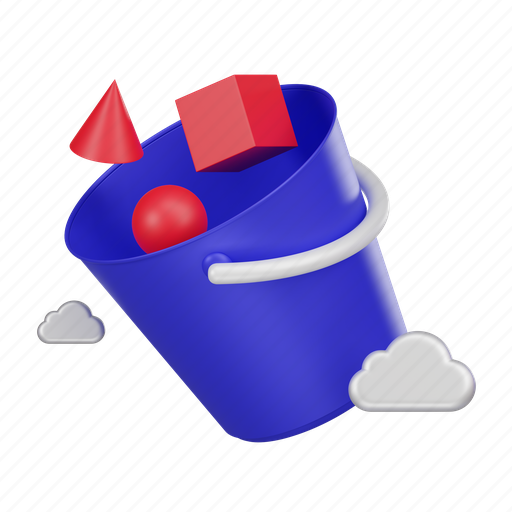 Storage, bucket, cloud, object storage, database 3D illustration - Download on Iconfinder