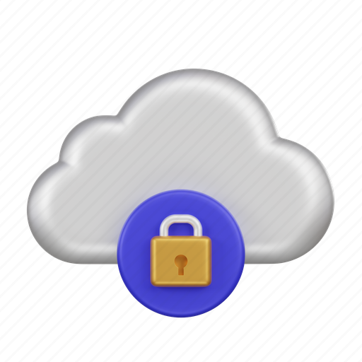 Private, cloud, lock, privacy 3D illustration - Download on Iconfinder