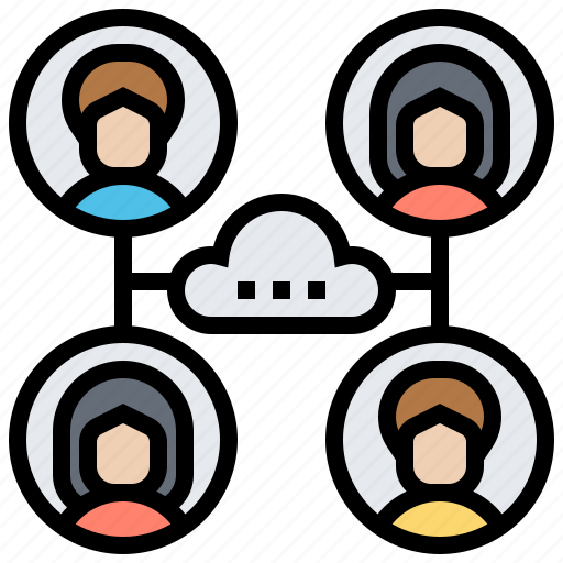 Algorithm, cloud, cluster, network, users icon - Download on Iconfinder