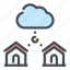 cloud, service, home, house, connect, connection, network 