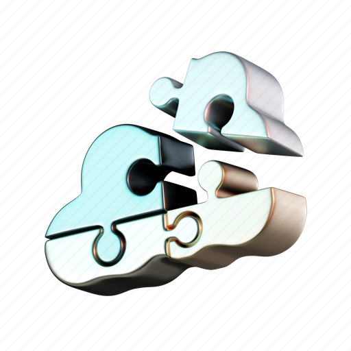 Cloud, puzzle, jigzaw, personalized, game 3D illustration - Download on Iconfinder