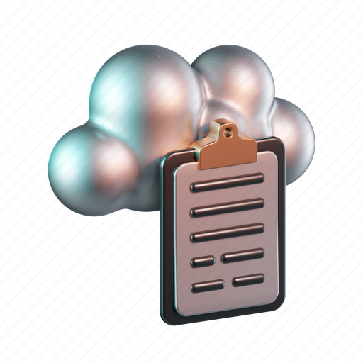 Cloud, report, diagnose, stationery, clipboard 3D illustration - Download on Iconfinder