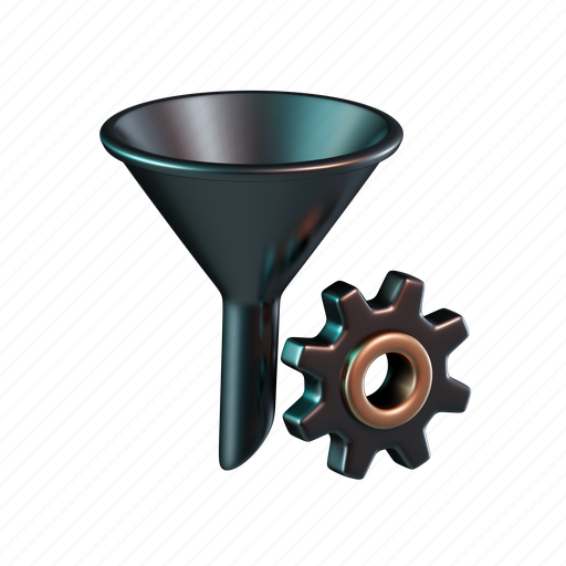 Sort, filter, order, funnel, setting, cog 3D illustration - Download on Iconfinder