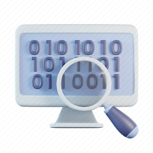 Code, search, binary, programming, development, seo, magnifier icon - Download on Iconfinder