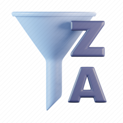 Sort, z, a, alphabet, descending, funnel, filter icon - Download on Iconfinder