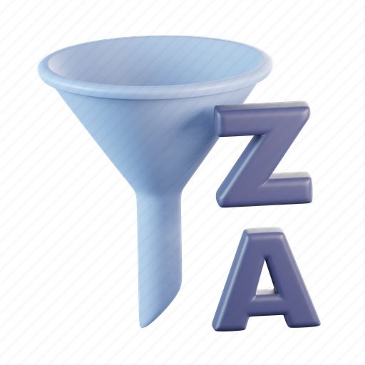 Sort, z, a, alphabet, descending, funnel, filter icon - Download on Iconfinder