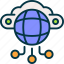 internet, cloud, globe, network, connection