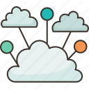cloud, network, connection, sharing, data