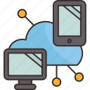 cloud, computing, data, connection, device