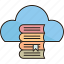 cloud, library, books, category, archive