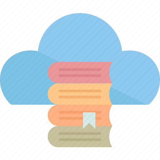 Cloud, library, books, category, archive icon - Download on Iconfinder