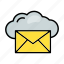cloud, email, envelope, mail, message 