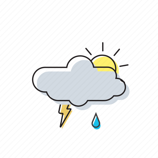 Cloud, rain, storm, sun, weather icon - Download on Iconfinder