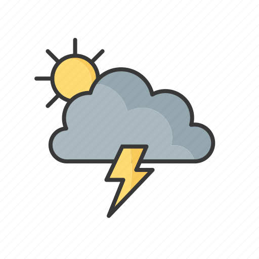 Weather, cloud, sun, forecast, rain, thunder icon - Download on Iconfinder