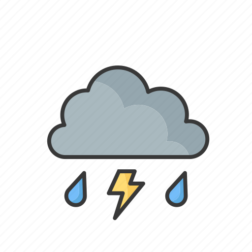Weather, cloud, sun, thunder, forecast, rain icon - Download on Iconfinder
