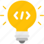 idea, bulb, code, coding, program, programming, development 