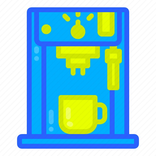 Blue, equipments, machine, maker, shop, tools, coffee icon - Download on Iconfinder