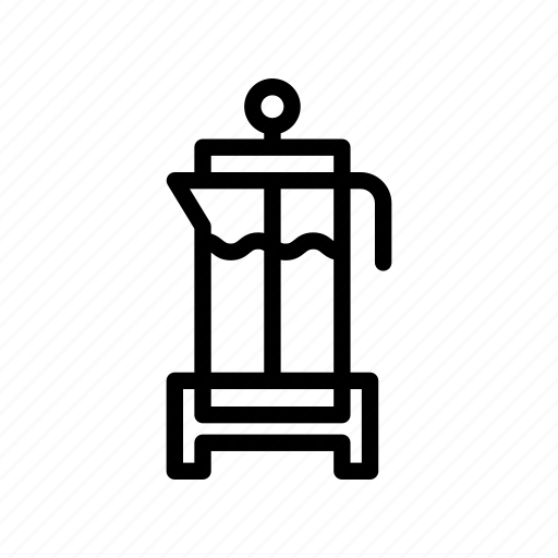 Caffeine, coffee, french, french press, glass, press, water icon - Download on Iconfinder