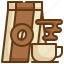 beans, seed, package, cup, coffee icon 