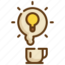 fresh, idea, bulb, cup, coffee icon