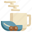 leaves, beans, seed, mug, cup, coffee icon 