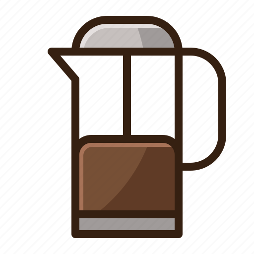 Brown, cafe, coffee, press, vintage icon - Download on Iconfinder