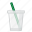 cold, cup, left, small, straw, with 