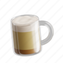 breve, 3d icon, 3d illustration, 3d render, creamy, indulgent, coffee drink, coffee 