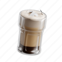 coconut, coffee, coconut coffee, 3d icon, 3d illustration, 3d render, tropical, exotic, coffee drink 