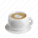 coffee, latte, coffee latte, 3d icon, 3d illustration, 3d render, velvety, coffee drink 