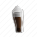 frappe, latte, frappe latte, 3d icon, 3d illustration, 3d render, icy, coffee drink, coffee 