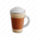 latte, macchiato, latte macchiato, 3d icon, 3d illustration, 3d render, layered, coffee drink, coffee 