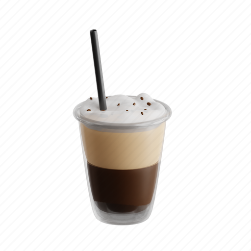 Cappuccino, freddo, cappuccino freddo, 3d icon, 3d illustration, 3d render, iced 3D illustration - Download on Iconfinder