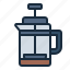 coffee, tool, drink, beverage, french press 