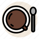 cafe, coffee, cup, drink, hot drink, mug, spoon