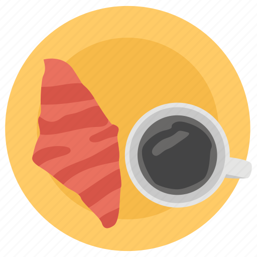 Breakfast concept, coffee time, croissant with coffee, fast food, tea time icon - Download on Iconfinder