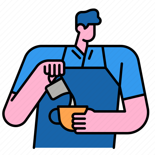 Barista, coffee, shop, server, cafe, man, waiter icon - Download on Iconfinder